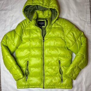 Guess woman Bright Green Puffer Jacket size M